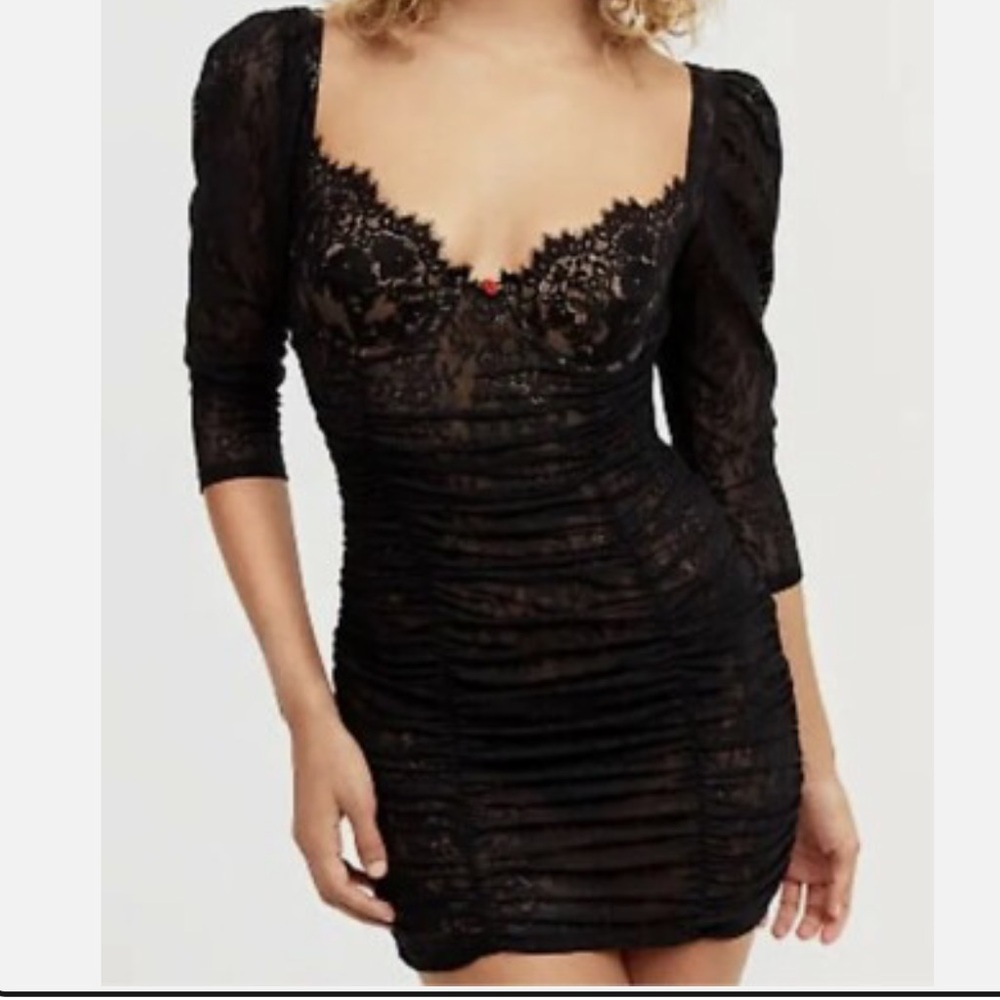 (SOLD) For Love And Lemons Black Lace Dress